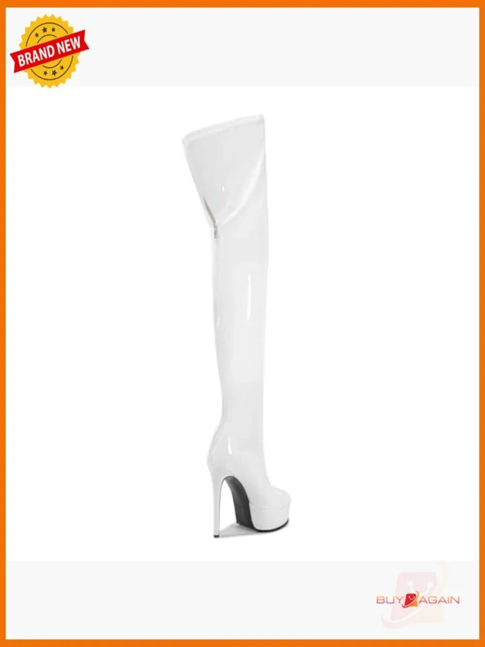 Over the Knee Thigh High Boots Stiletto Heel Platform Round Toe Zip Closure